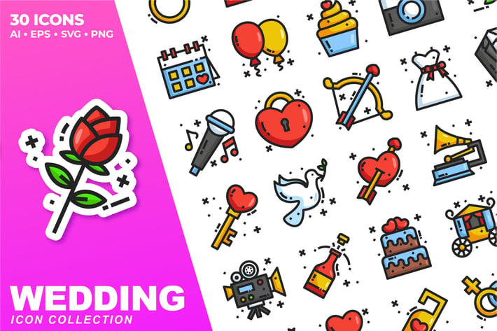 Wedding Color Icon Collection