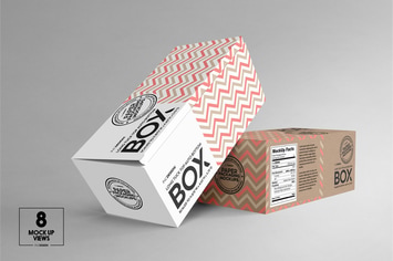 Top Tuck Auto Bottom Long Box Packaging Mockup