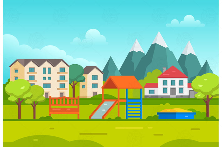 Housing estate - vector illustration