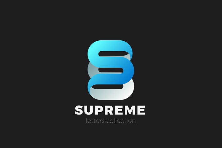 Letter S Logo design 3D Ribbon style