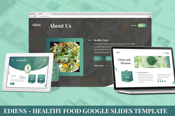 Ediens - Healthy Food Google Slides Template