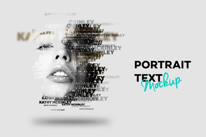 Text Portrait Mockup