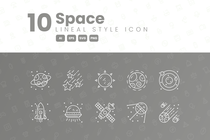 10 Space Detailed Icon Collection