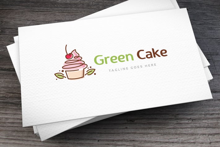Green Cake Logo Template
