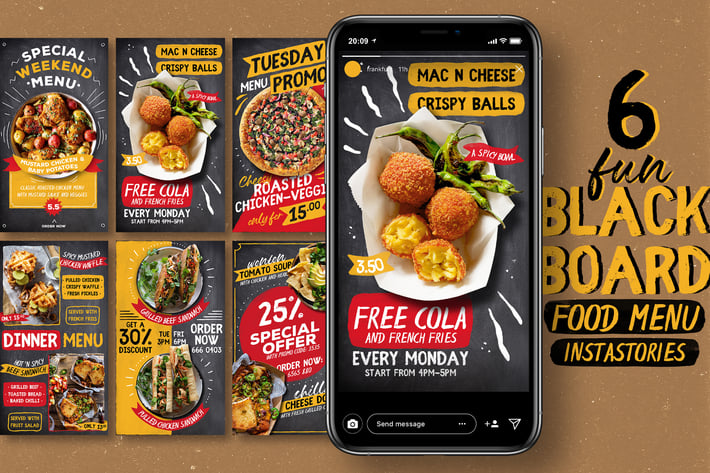 Fun Blackboard Food Menu Instagram Stories
