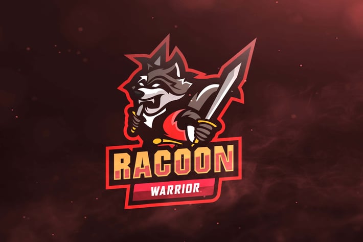 Racoon Warrior Sport and Esports Logo 