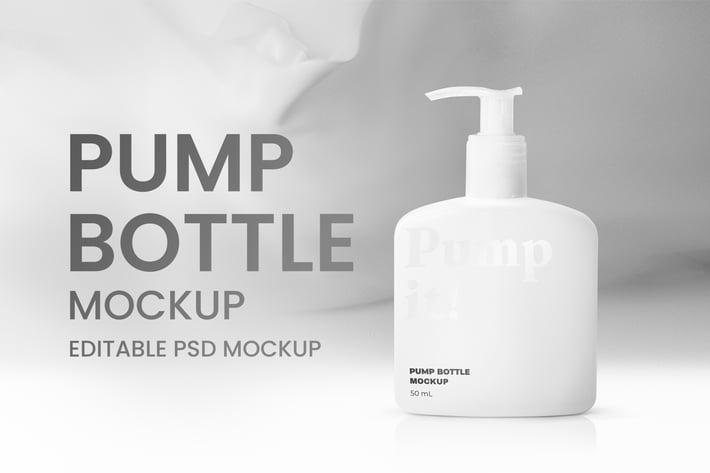 Pump bottle mockup for shower cream and lotion