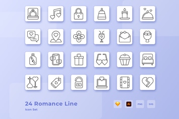 Valentine Romance Love Icon Line
