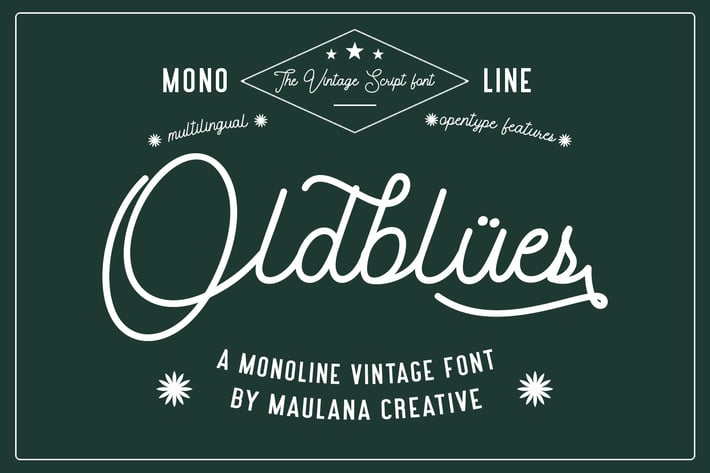 Oldblues Monoline Script Vintage Font