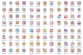 Business Flat Line Icons Pack
