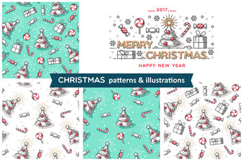 Christmas  patterns & illustrations