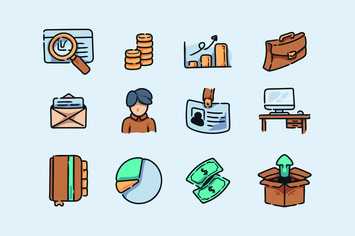 Cartoon Business Icons
