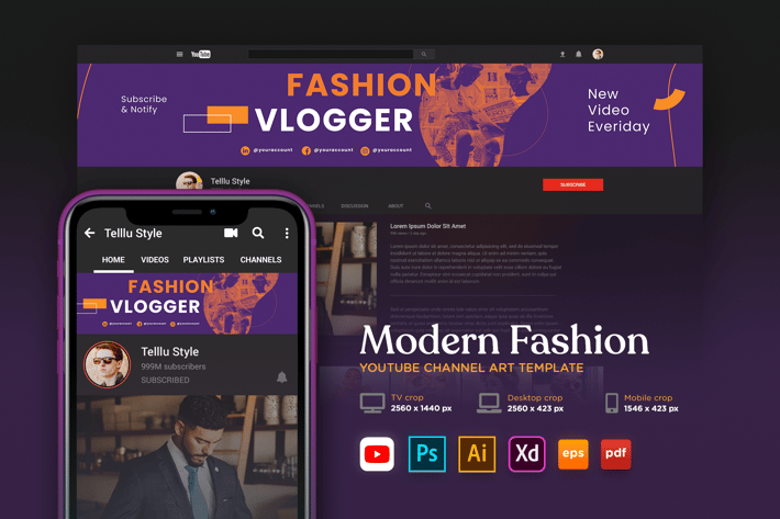 Youtube Cover Art Vol.16 Modern Fashion Channel