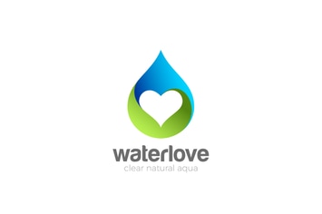 Logo Water droplet with Heart inside
