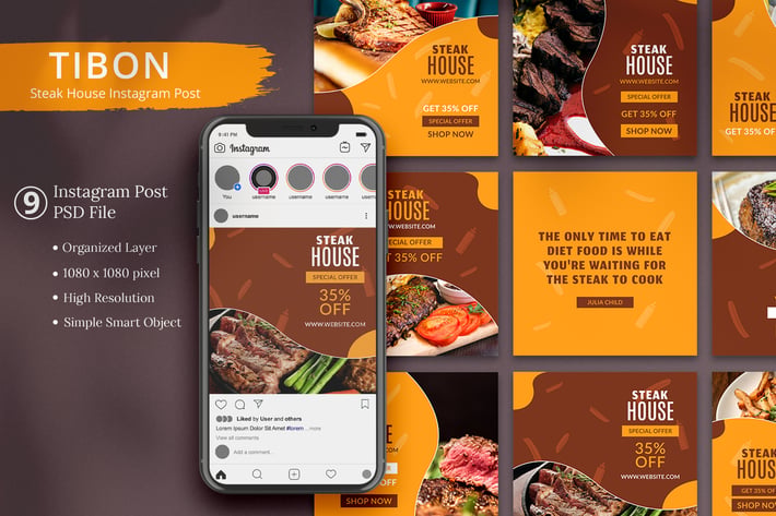 Tibon - Steak House Instagram Post