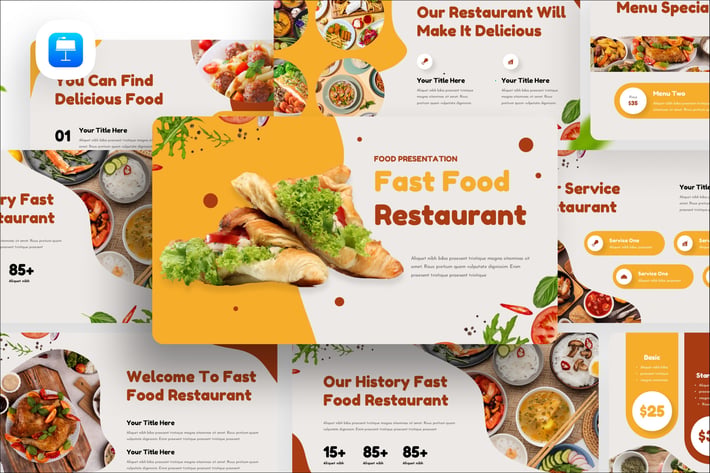 Fast Food Restaurant Keynote Presentation Template