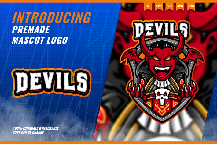 Red Devil - Mascot Esport Logo Template