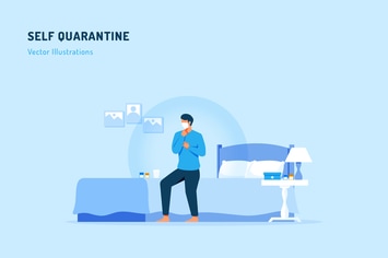 Self Quarantine Vector Illustration