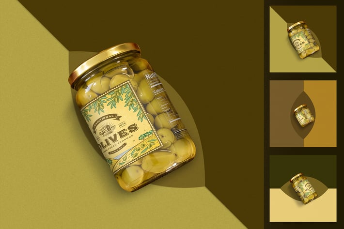 Minimalist Olives Jar Mockup