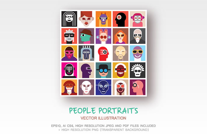 People Portraits vector illustration