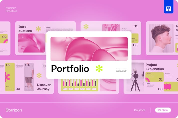 White Pink Green Designer Portfolio • 001
