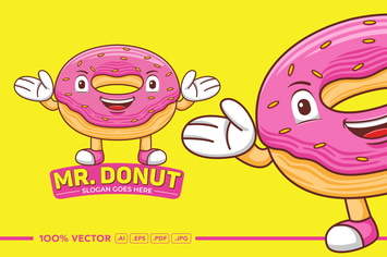 Donut Mascot Logo Vector