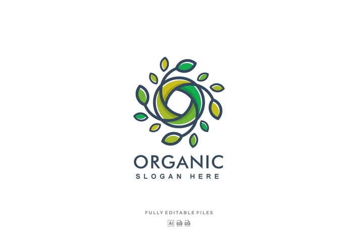 Abstract Leaves Simple Logo Template