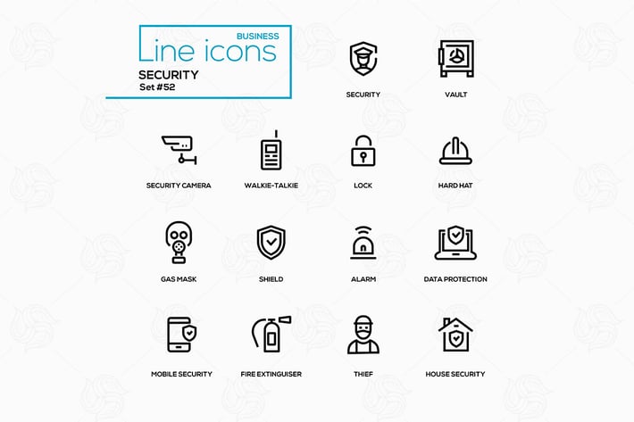 Security - line design style icons set