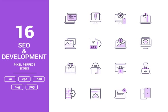 Seo and Development Color Vector Line Icons
