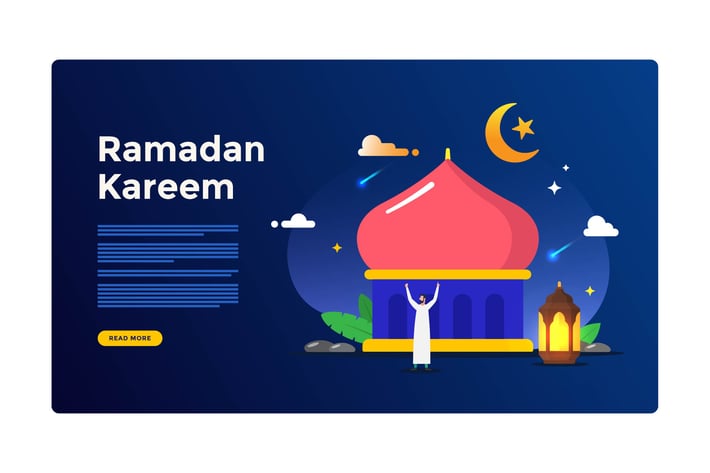 Ramadan Kareem Flat Illustration