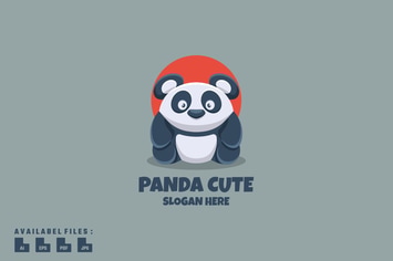 Panda Cute Logo Mascot
