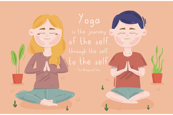 People Doing Yoga Illustration