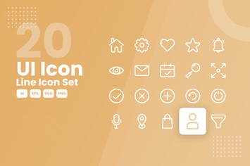 20 UI Icon Line Icon Set