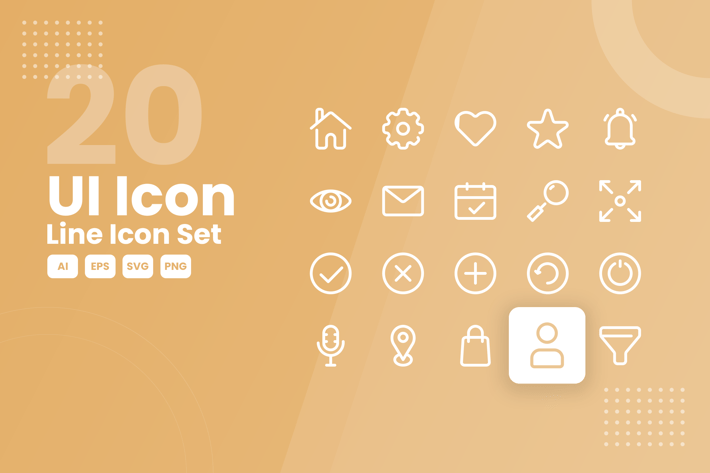 20 UI Icon Line Icon Set