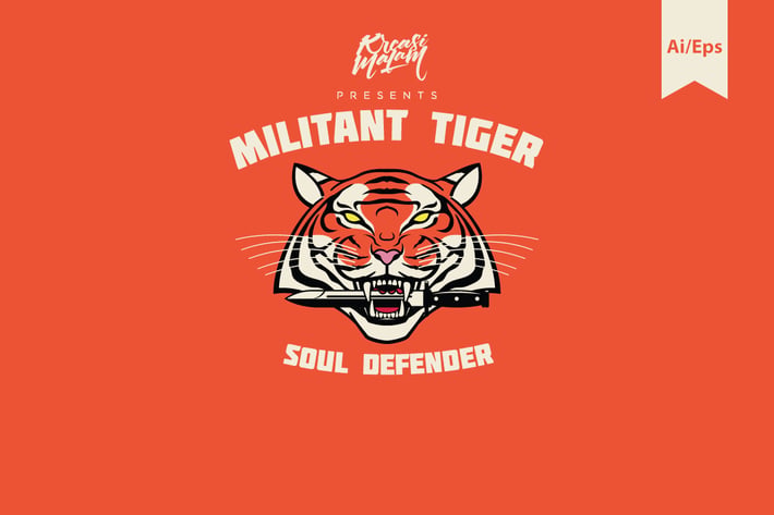 Militant Tiger Logo Template