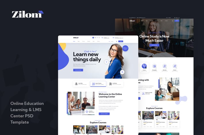 Zilom - Online Education Learning PSD Template