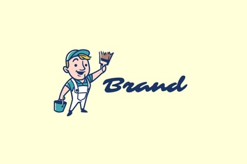 Retro Wall Painter Mascot Logo