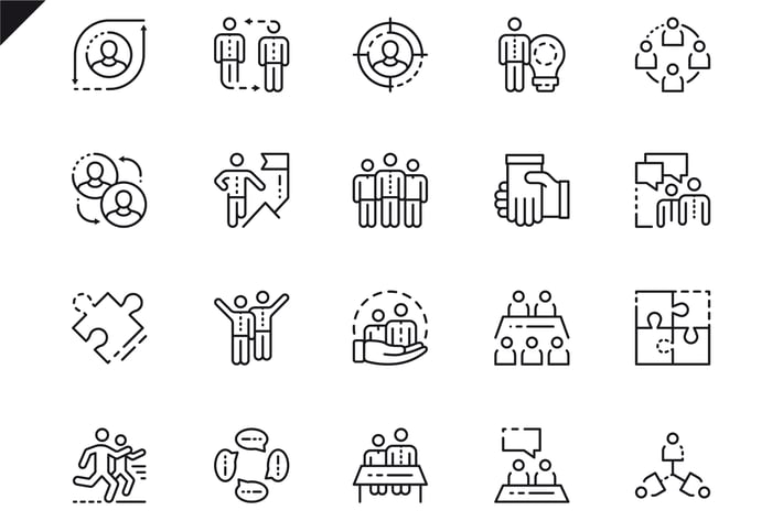 Simple Set Teamwork Line Icons