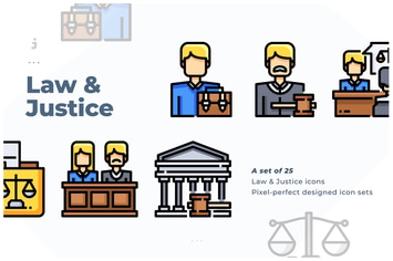 25 Law & Justice  Icon set