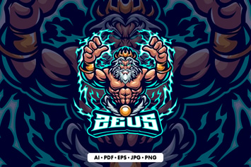 Zeus Mascot logo Template