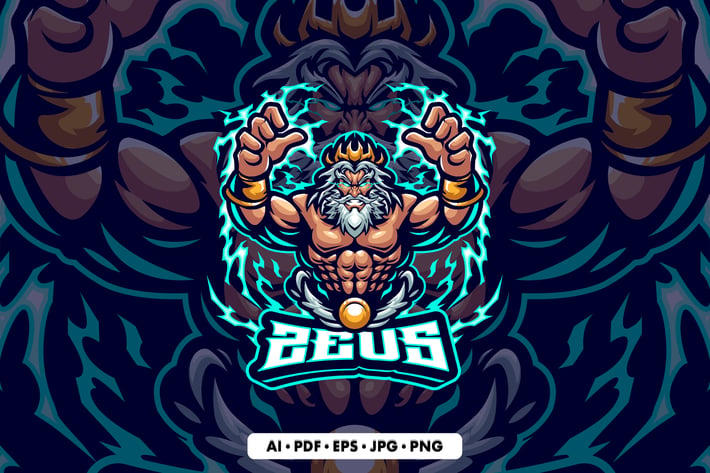Zeus Mascot logo Template