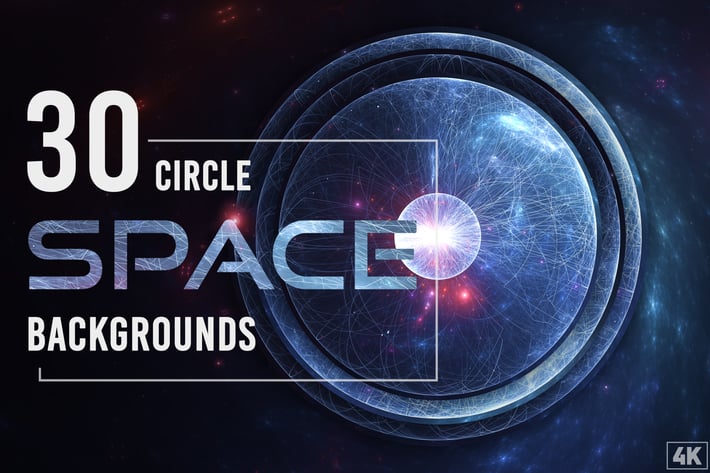 30 Abstract Circle Space Backgrounds - Vol. 1