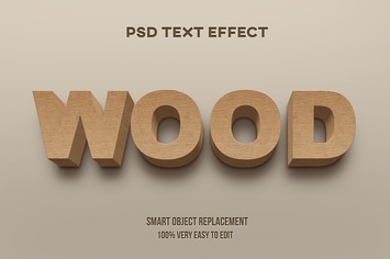 Wood realistic text effect