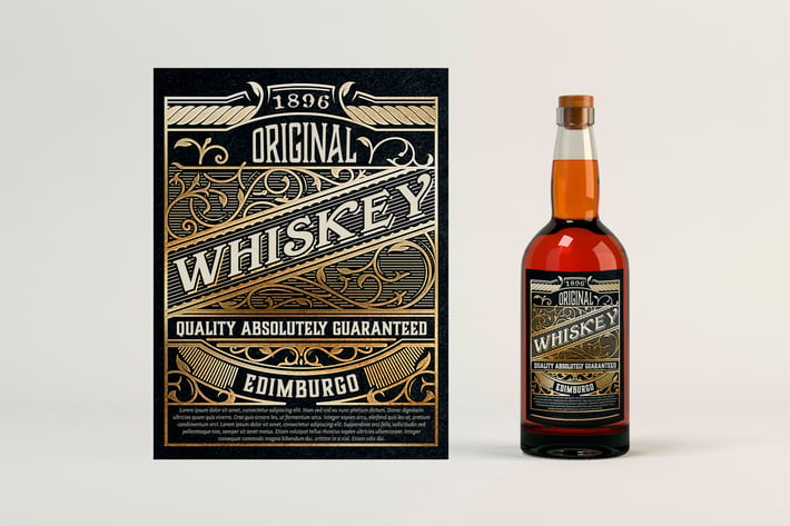 Vintage whiskey label