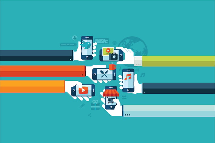 Flat Design Concept for Smartphone Services