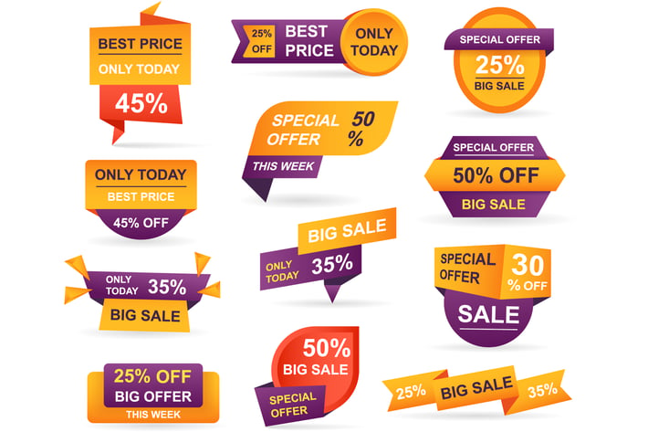 Retail Sale Tags Stickers Best Offer