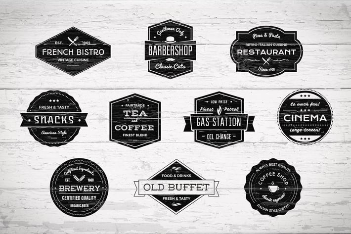10 Retro Badges/Insignias