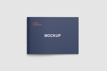 A4 Size Landcape Cover Mockup
