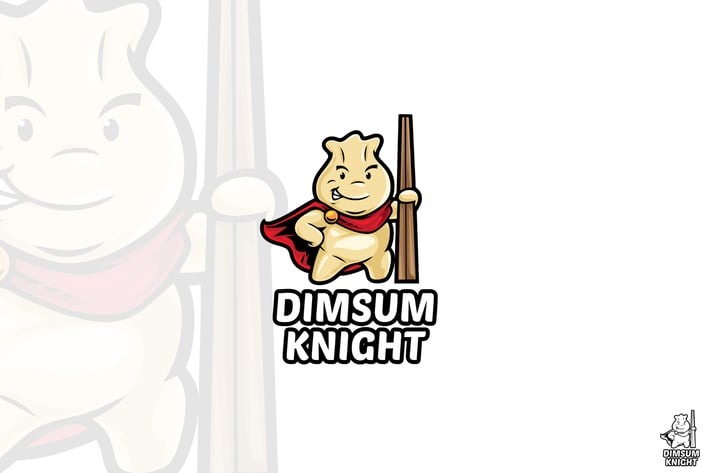 Dimsum Knight Cartoon Mascot Logo