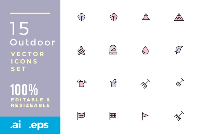 15 Outdoor vector icons
